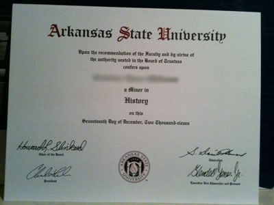 diploma for minor in history