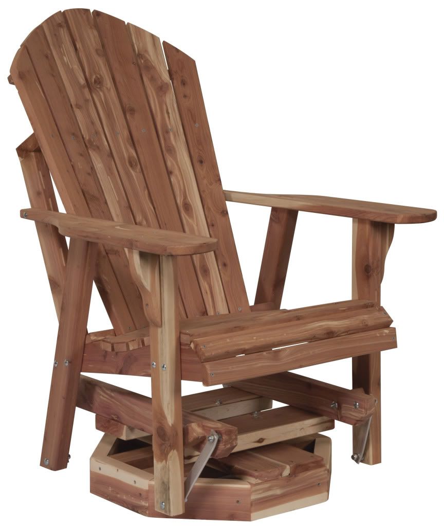  Cedar Adirondack Chairs Wood Wooden Swivel Glider Patio Outdoor | eBay