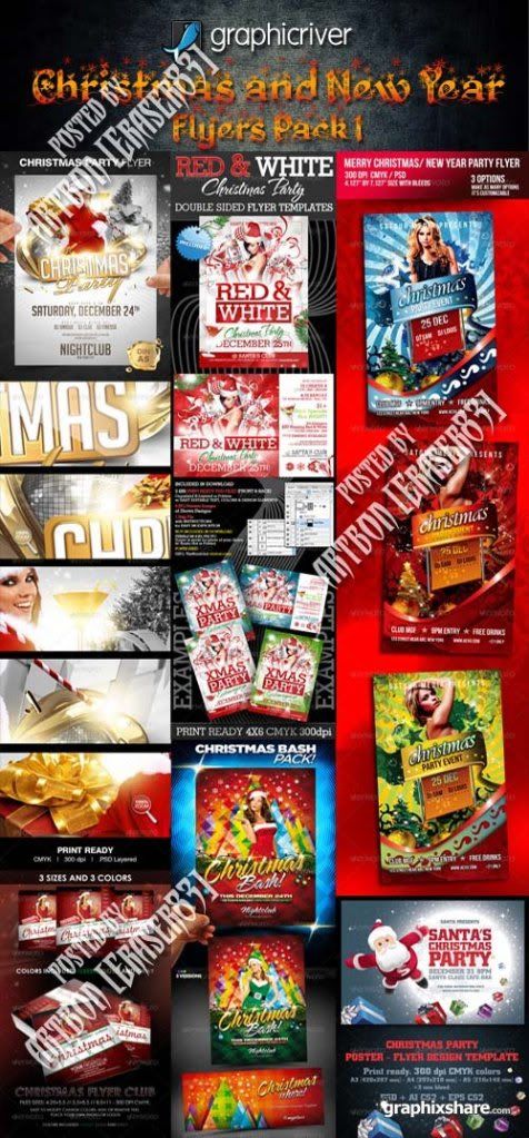 GraphicRiver - Christmas and New Year Flyers Pack1