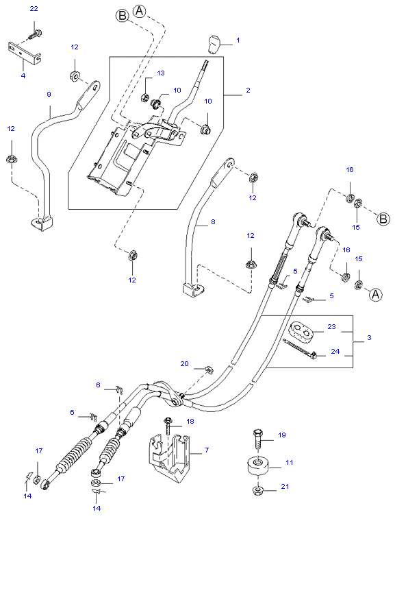 KIA Sedona Gear Box Linkage Selector Cables 2.9 Diesel Manual NEW