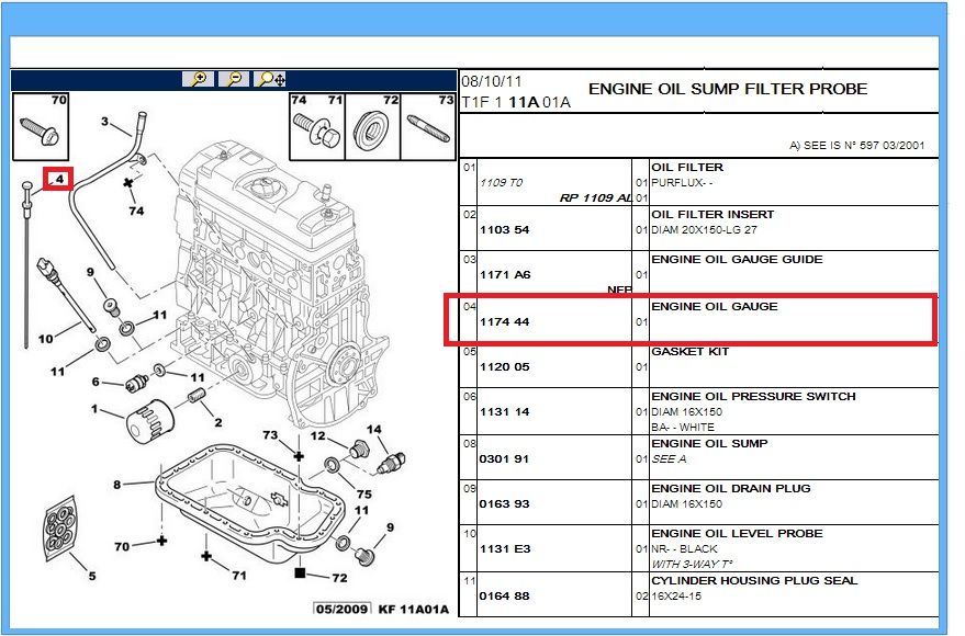 Dipstick Citroen Saxo Berlingo Xsara Peugeot 1007 106 206 306 307