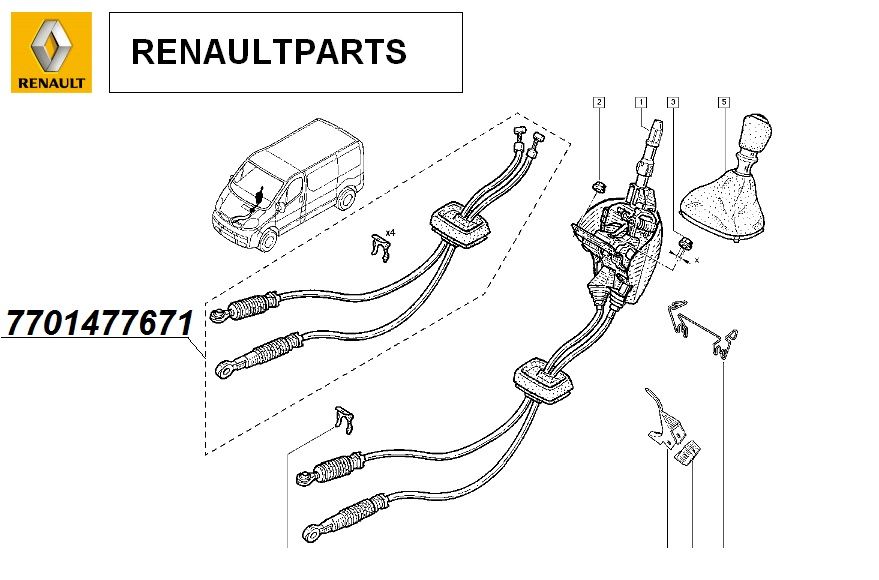 RENAULT TRAFIC GEAR CABLE LINKAGE CONTROL VAUXHALL VIVARO INTERSTAR