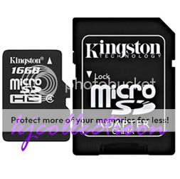 Kingston 16GB 16G Micro SDHC Memory Card+SD Adapter Class 4 TF  