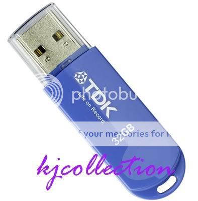 TDK 32GB 32G USB Flash Pen Memory Drive Trans It Mini Blue