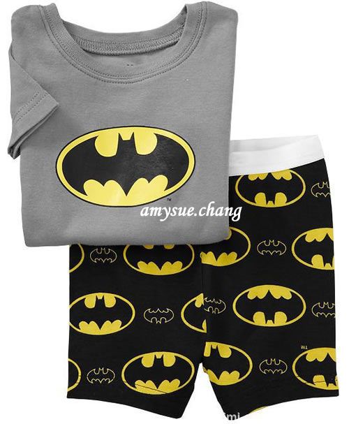 2pcs Baby Boy Kid Toddler Short Top Pants Shorts Sleepwear Pajamas Outfit Batman