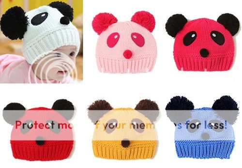 1pc Boy Girl Unisex Baby Toddler Kid Panda Knit Crochet Hat Cap Beanie Accessory