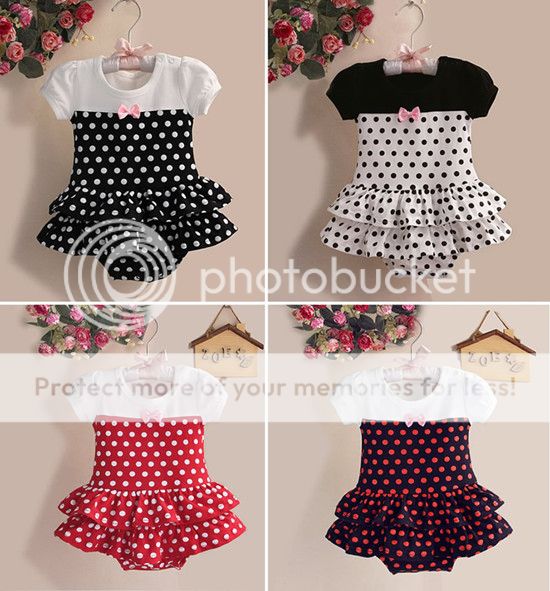 1pc Newborn Infant Baby Girl Polka Dot Romper Jumpsuit Tutu Outfit Clothes Set