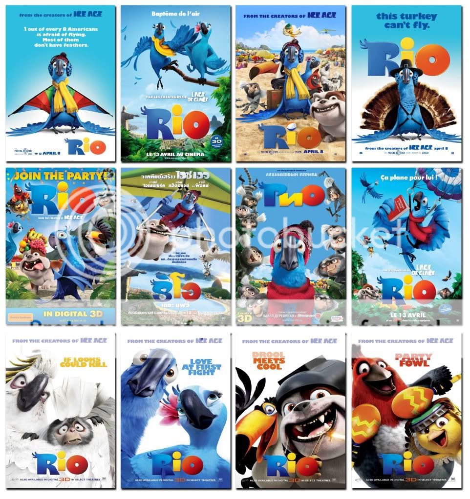 Rio Movie Fridge Magnets 12 Pcs  