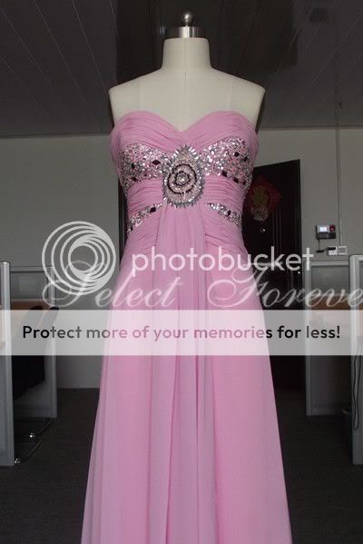 2012 A line Sweetheart Chiffon Pink Formal Evening Party Long Prom 