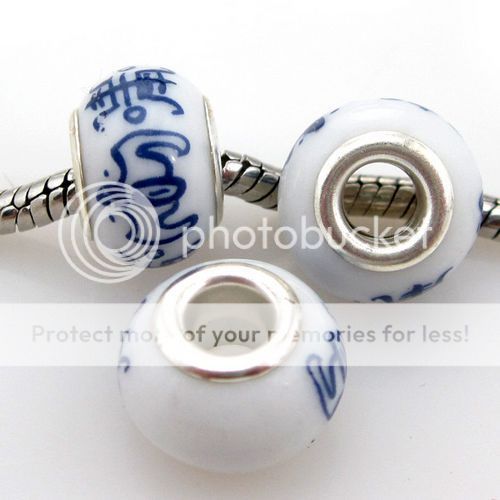 25 Neu Schriftart Charms Keramik European Locker Perlen Beads 13mm