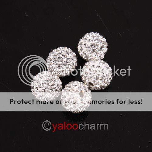 4x Kristall Strass Fimo Perlen Ball Beads Passen Halskette 10mm zu