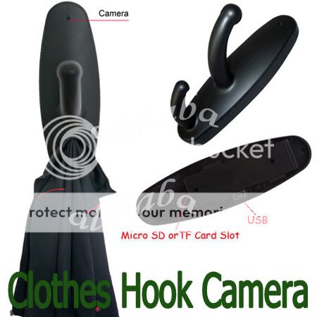 Spy Clothes Hook Camera Hidden Video DVR Home Security