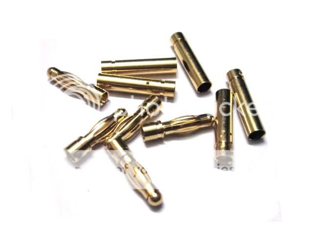 10pairs 20X PC 4mm RC gold bullet connector plug 80A current  