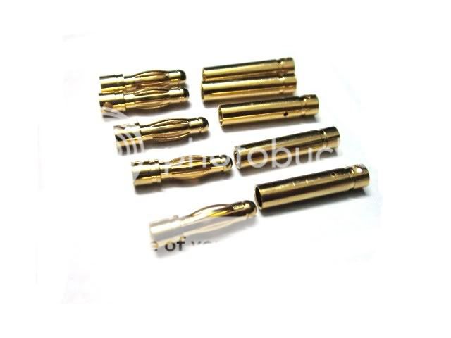 10pairs 20X PC 4mm RC gold bullet connector plug 80A current  