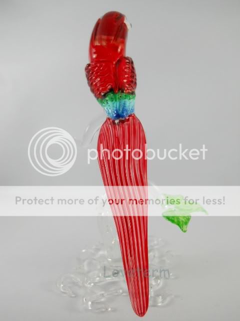   RED PARROT MACAW HANDMADE BLOWN GLASS MINITURE FIGURINE G64  